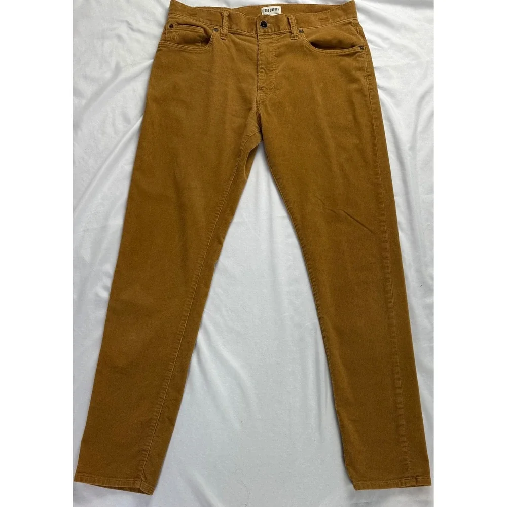 Todd Snyder Mens Slim Fit Corduroy Pants Tobacco Brown 30x32